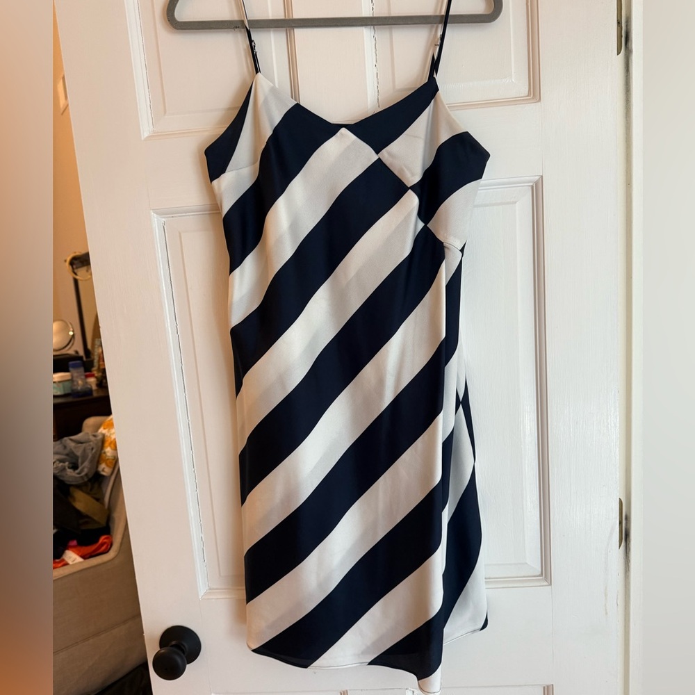 Navy and White Striped Dress- Banana Republic